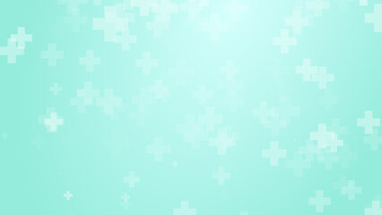 Abstract white blue green colors cross pattern healthcare background.