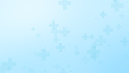 Abstract medical white blue cross pattern background.