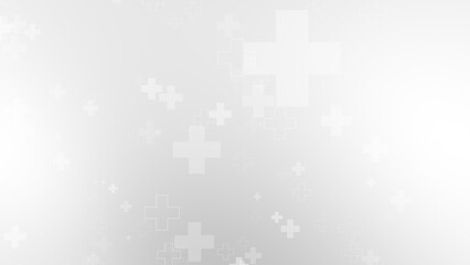 Abstract medical white gray cross pattern background.