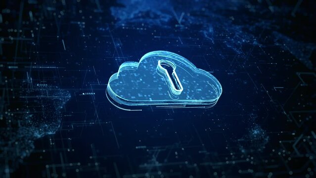 Cloud computing cybersecurity digital data, Futuristic and technology artificial intelligence, Technology digital backup and storage big data, abstract background.