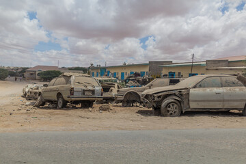 Abandoned cars in Hargeisa, capital of Somaliland