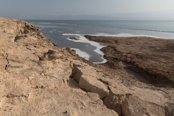 Coast of saline lake Assal in Djibouti