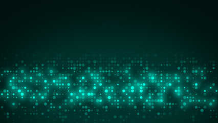 Abstract dot green color pattern gradient texture technology background.