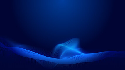 Abstract dot blue wave gradient texture technology background.