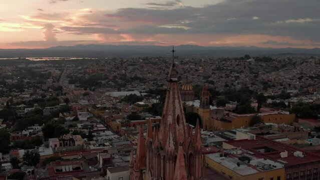 Aerial view of the San Miguel de Allende in Guanajuato, Mexico