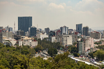 Fototapeta premium Mexico downtown aerial view from Castillo de Chapultepec, Mexico