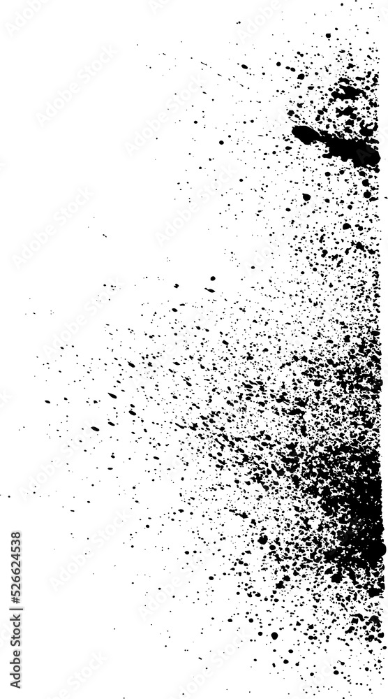 Aufkleber abstract black ink sprayed on a transparent background. square design elements for copy space frame.