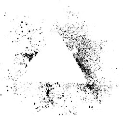 abstract black ink sprayed on a transparent background. square design elements for copy space frame. the grunge paint brush collection for creative design