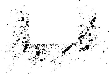 Obraz premium abstract black ink sprayed on a transparent background. square design elements for copy space frame. the grunge paint brush collection for creative design