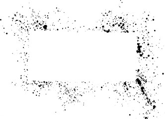 abstract black ink sprayed on a transparent background. square design elements for copy space frame. the grunge paint brush collection for creative design
