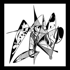 Hand Drawn Abstract Vector Illustration Background for Poster, Banner.