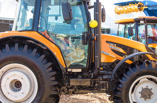 Bra&ccedil;o do Norte - Santa Catarina - Brazil - (FEAGRO) - July 9, 2022. Valtra tractor closeup.