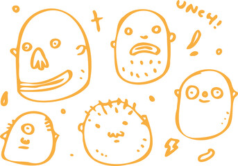 cute face in child illustration