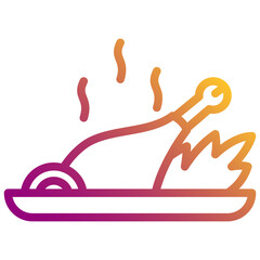 Fried Chicken icon in outline element style
