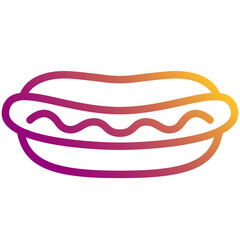 Hot dog icon in outline element style