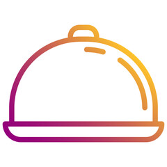 Food cover icon in outline element style