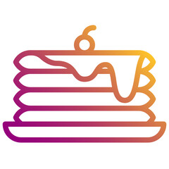  Pancake icon in outline element style
