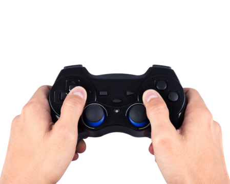 hand playing joystick