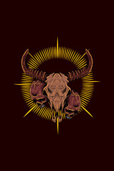 Cow skull vector illustration