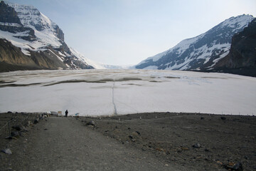Columbia Icefields Athabasca glacier in Jasper national park in Alberta Canada.