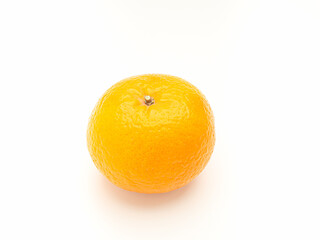 Fresh orange fruit over a white background
