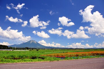 鳥取県 伯耆富士「大山」と夏空