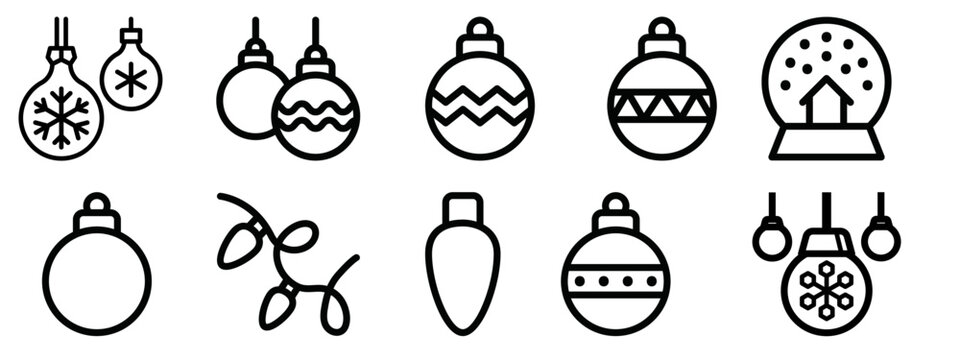 Christmas  light icon collection. isolated on white background. flat style vector illustration set.   