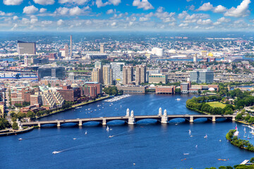 Fototapeta premium Panoramic aerial view of Boston, USA