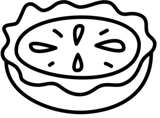 Pumpkin Pie Doodle Line Drawing