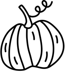 Pumpkin Doodle Line Drawing