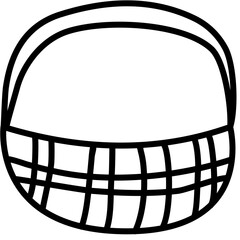 Wicker Basket Doodle Line Drawing