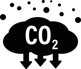 carbon dioxide emissions icon on white background. co2 emissions symbol. co2 sign. flat style.