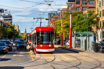 Gordijnen Modern tram in Toronto © Sergii Figurnyi