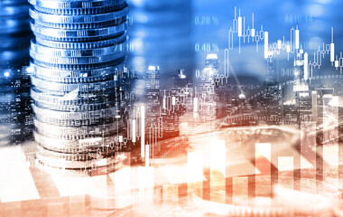 Finance and money technology background concept of business prosperity and asset management ....