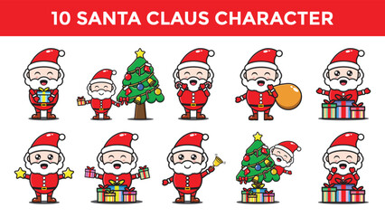 santa claus illustration celebrating christmas