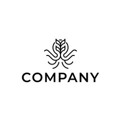 This logo is a combination of octopus and wheat. The style of this logo is simple, minimalist, modern.