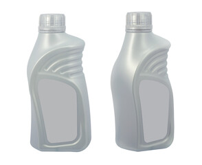 Plastic Bottle Of Motor Oil isolated on white background