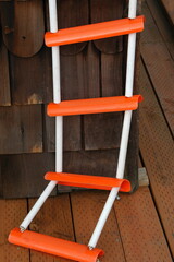Safety ladder on a boat.