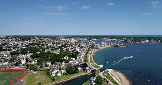 07/07/2022 - Aerial view in Gloucester, Massachusetts, MA, USA.
