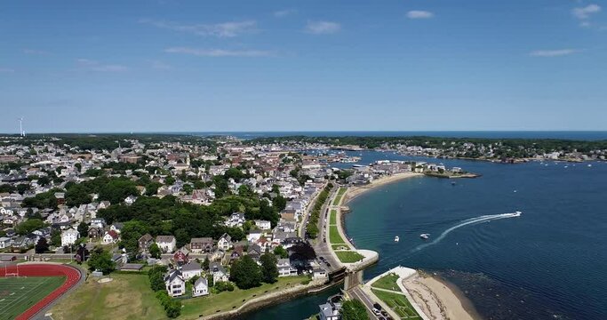 07/07/2022 - Aerial view in Gloucester, Massachusetts, MA, USA.

