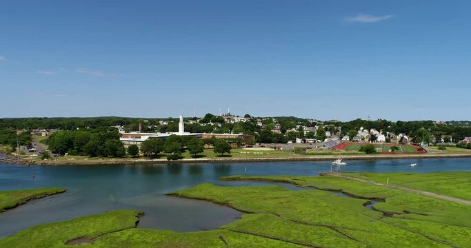 07/07/2022 - Aerial view in Gloucester, Massachusetts, MA, USA.
