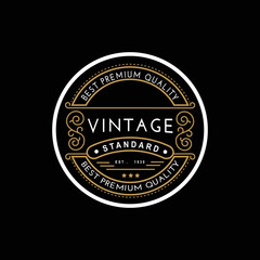 Elegant Vintage Retro Badge Label Emblem Logo design inspiration.