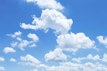 Naklejka na ściany i meble Beautiful white cloud over blue sky, season and weather concept, summer sky