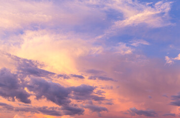 Naklejka na ściany i meble Evening sky background, twilight time sky