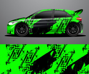 Rally car decal graphic wrap vector, abstract background
