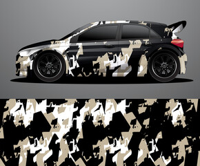 Rally car decal graphic wrap vector, abstract background
