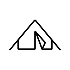 tent icon design, simple outdoor icon in thin line style design