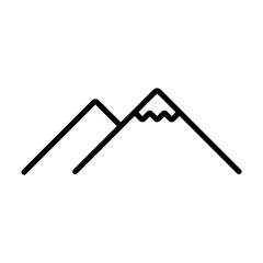 mountain icon design, simple outdoor icon in thin line style design