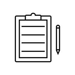 clipboard and pen - icon illustration design