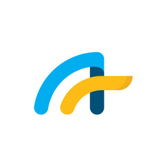 abstract AT Letter icon concept design illustration template